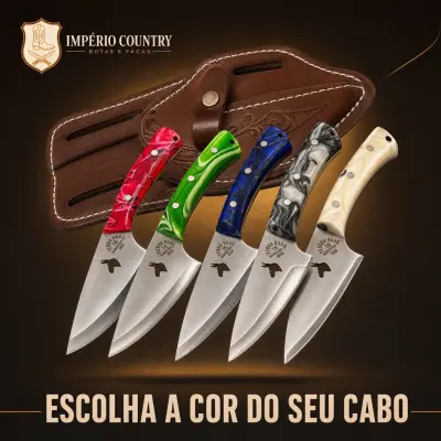 Faca Boi - Lâmina Artesanal com Bainha de Couro