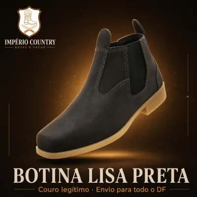 Botina Lisa Preta