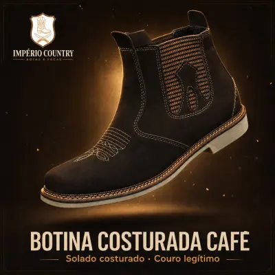 Botina Costurada Café