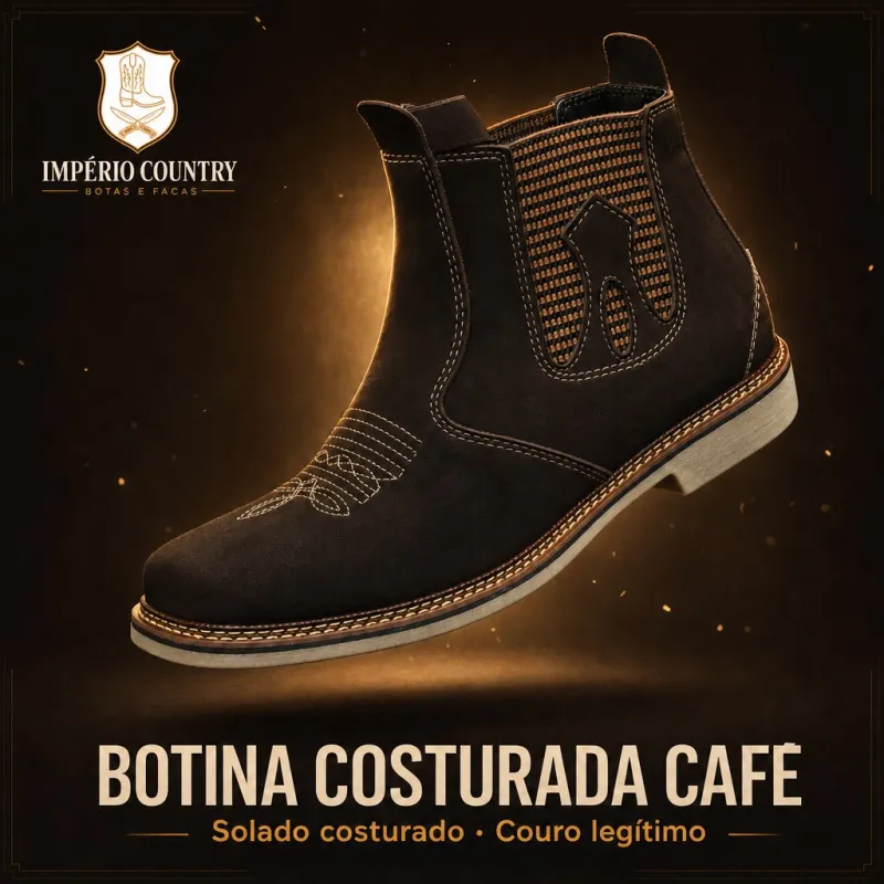 Botina Costurada Café